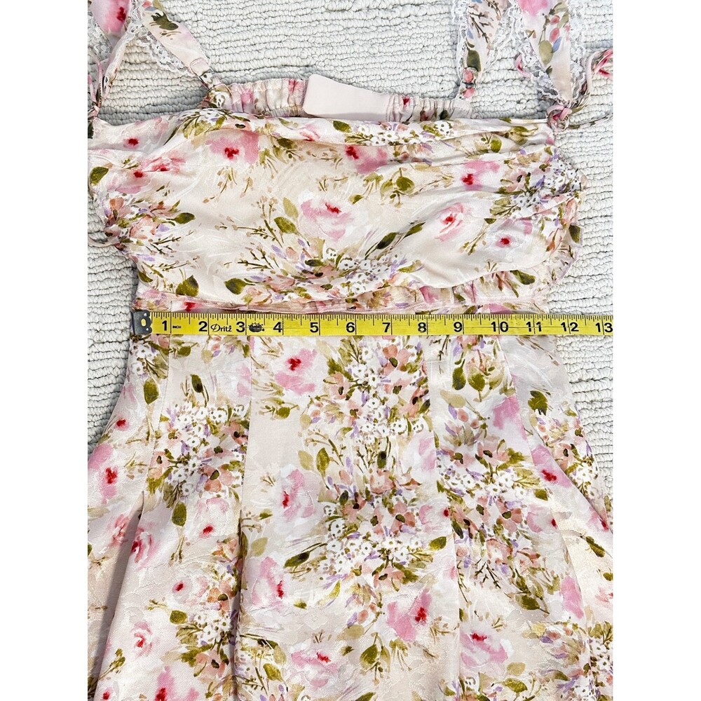 FOR LOVE & LEMONS Holland Mini Dress Women’s XS Pink Floral Coquette Romantic - Picture 11 of 16